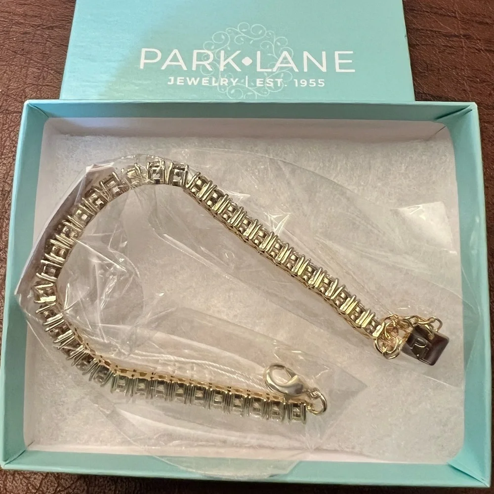 Park Lane BUTTERCUP Impression Tennis Bracelet, Yellow/Clear CZs, 7”+2”, NWT